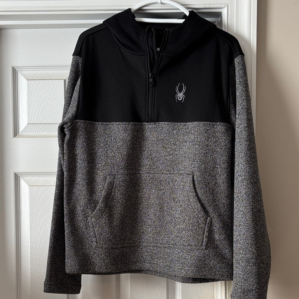 Spyder Black and Gray Zip-Up Sweater